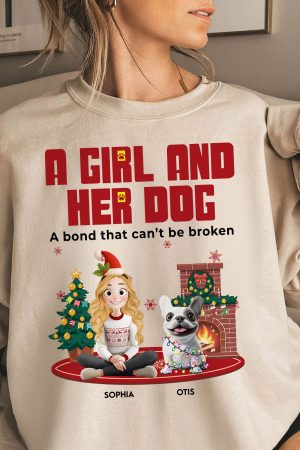 A Girl And Her Dog - Personalized Sweatshirt