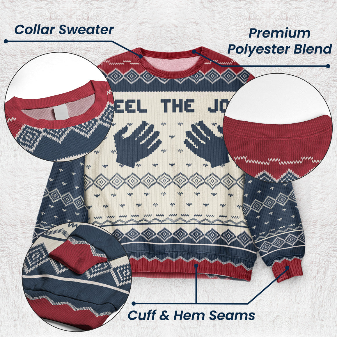 Feel The Joy - Personalized Ugly Sweater - Image 3