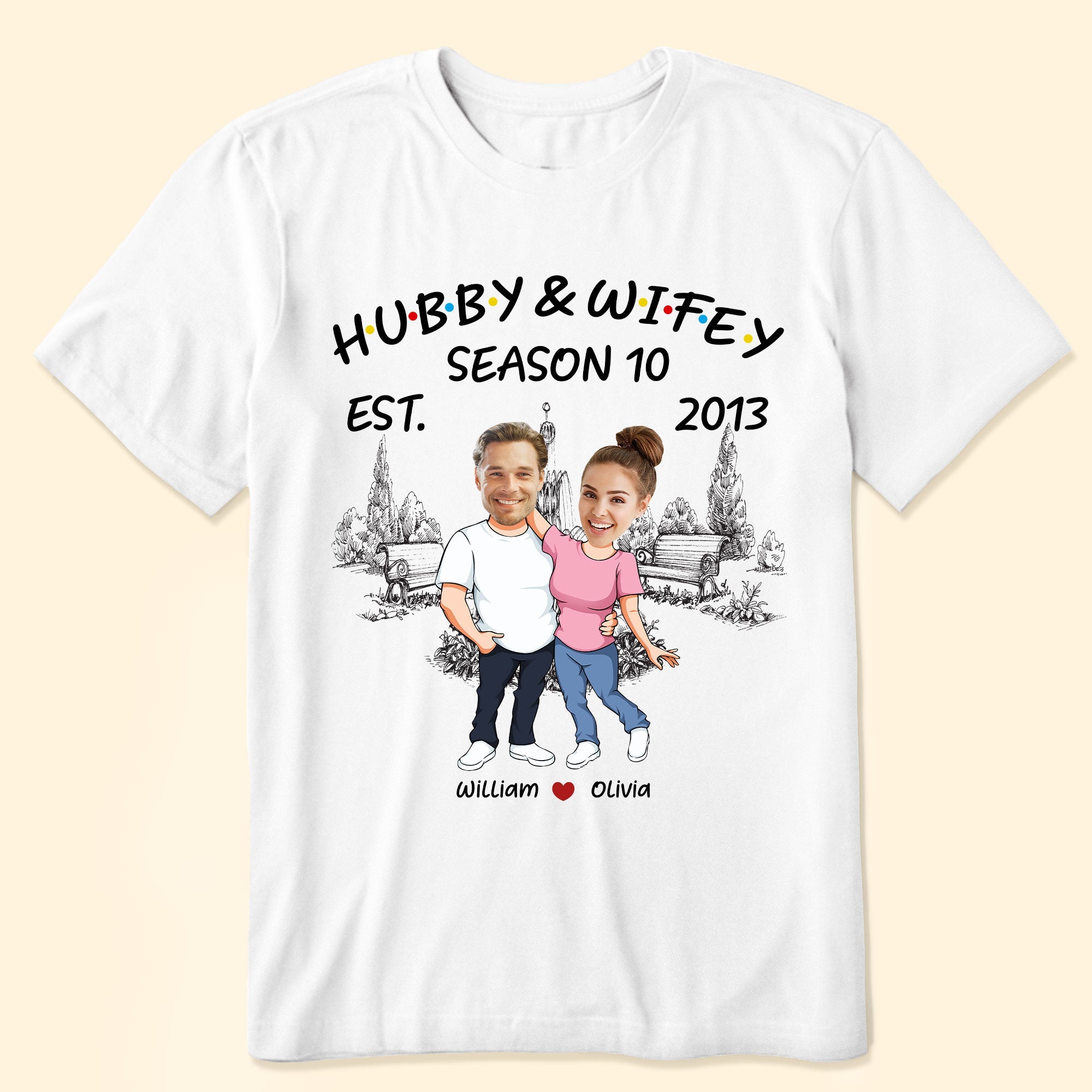 Hubby & Wifey - Personalized Photo Matching Shirt - Image 4