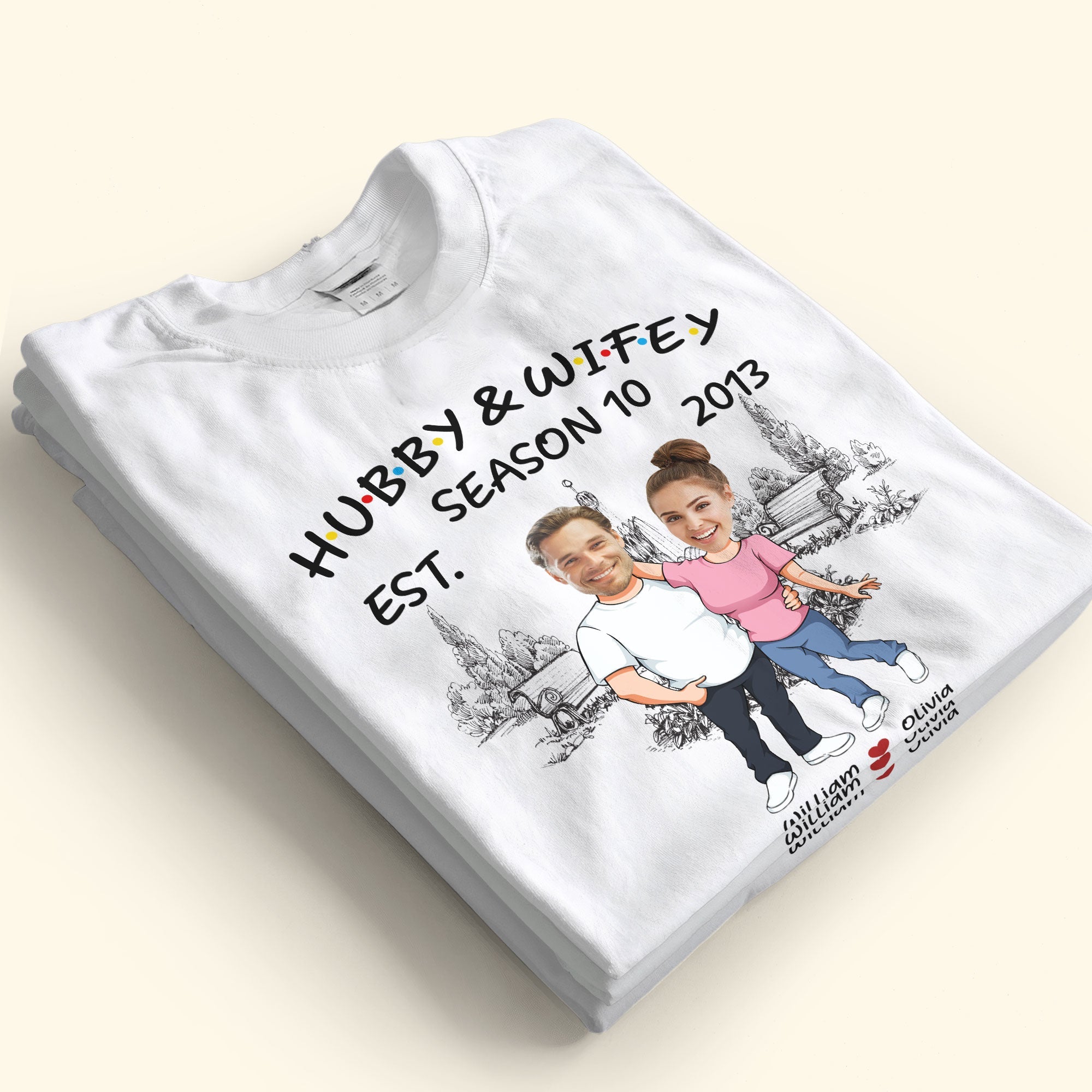Hubby & Wifey - Personalized Photo Matching Shirt - Image 5