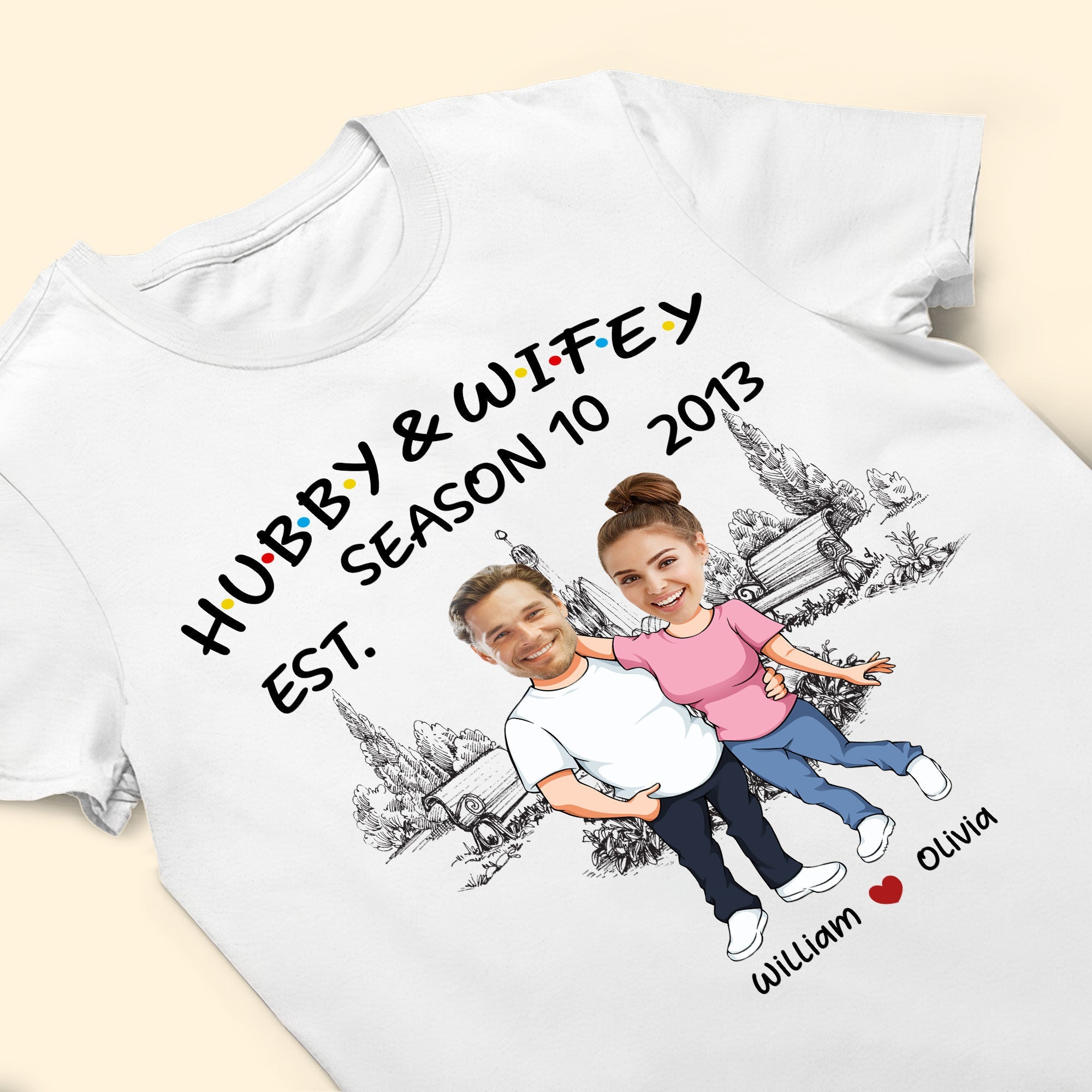 Hubby & Wifey - Personalized Photo Matching Shirt - Image 6