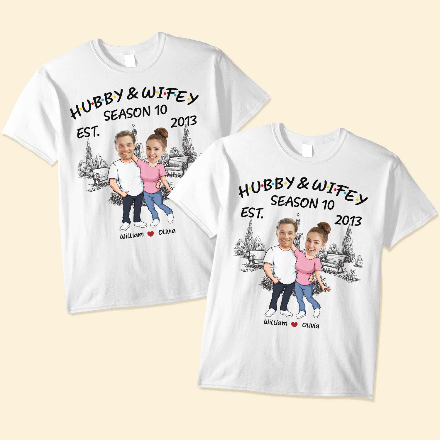 Hubby & Wifey - Personalized Photo Matching Shirt - Image 2