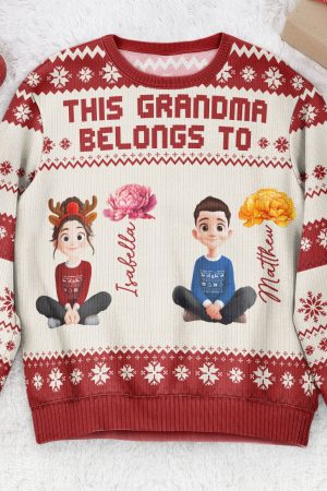 This Grandma Belongs To - 3D Cute Kids Version - Personalized Ugly Sweater