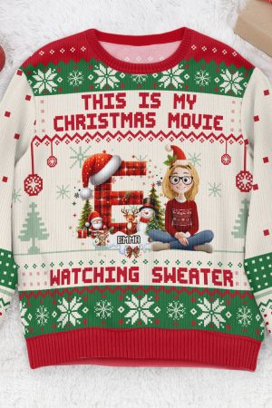 This Is My Christmas Movie Watching Sweater - Personalized Ugly Sweater