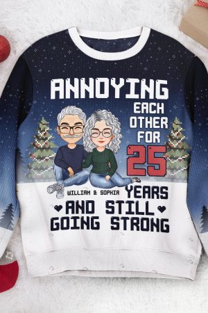 Annoying Each Other - Personalized Ugly Sweater
