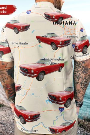 Custom Car Photo And Map - Personalized Photo Hawaiian Shirt