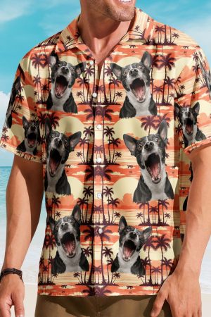 Custom Funny Photo Hawaii Floral Beach Men Husband - Custom Photo Hawaiian Shirt