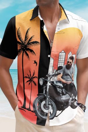 Custom Retro Bikes Photo Bikers For Men, Husband - Custom Photo Hawaiian Shirt