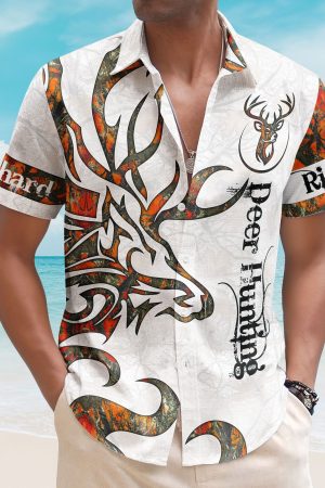 Deer Hunting Camo Realtree Custom Name Tactical Aloha Shirts - Custom Hawaiian Shirts