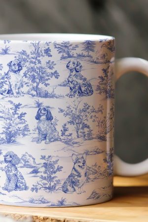 Dog Lover Toile De Jouy French Style - Personalized Mug