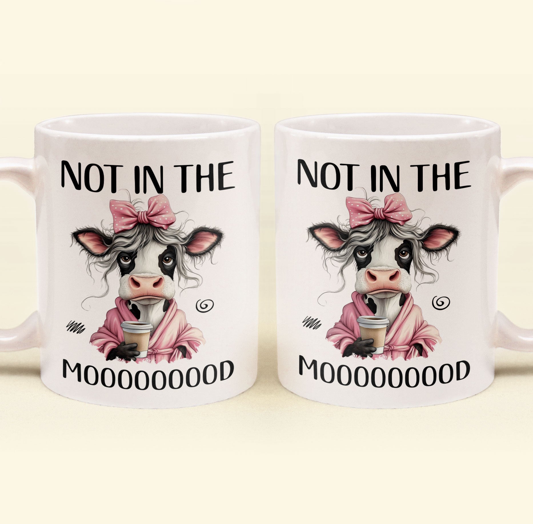 Funny Cow - Not In The Mood - Fun Gifts For Friends, Coworkers, Women - Personalized Mug - Image 2