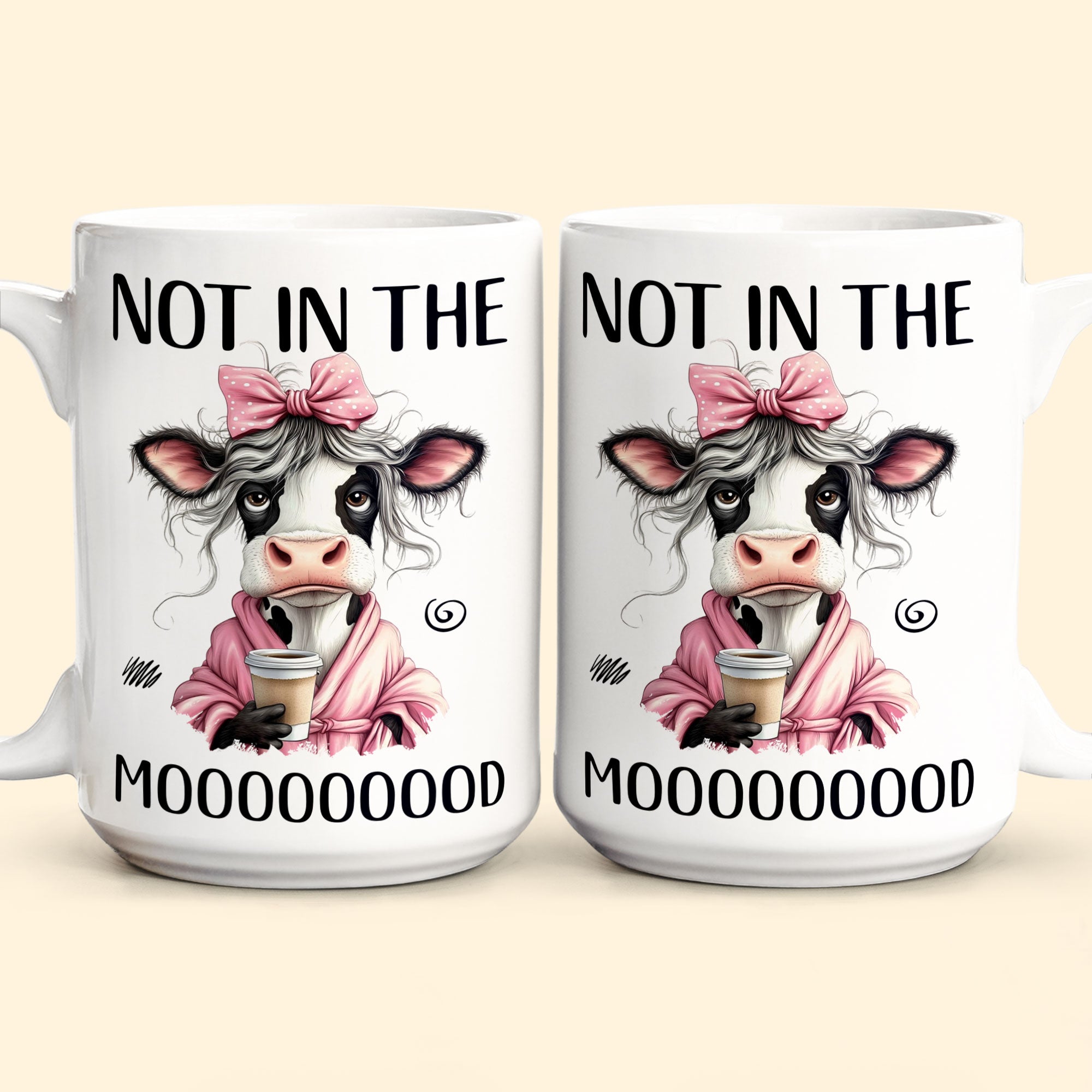 Funny Cow - Not In The Mood - Fun Gifts For Friends, Coworkers, Women - Personalized Mug - Image 3