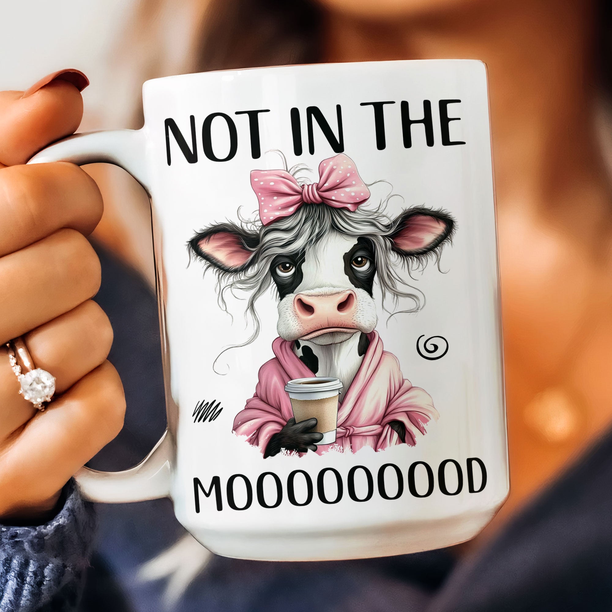 Funny Cow - Not In The Mood - Fun Gifts For Friends, Coworkers, Women - Personalized Mug - Image 6
