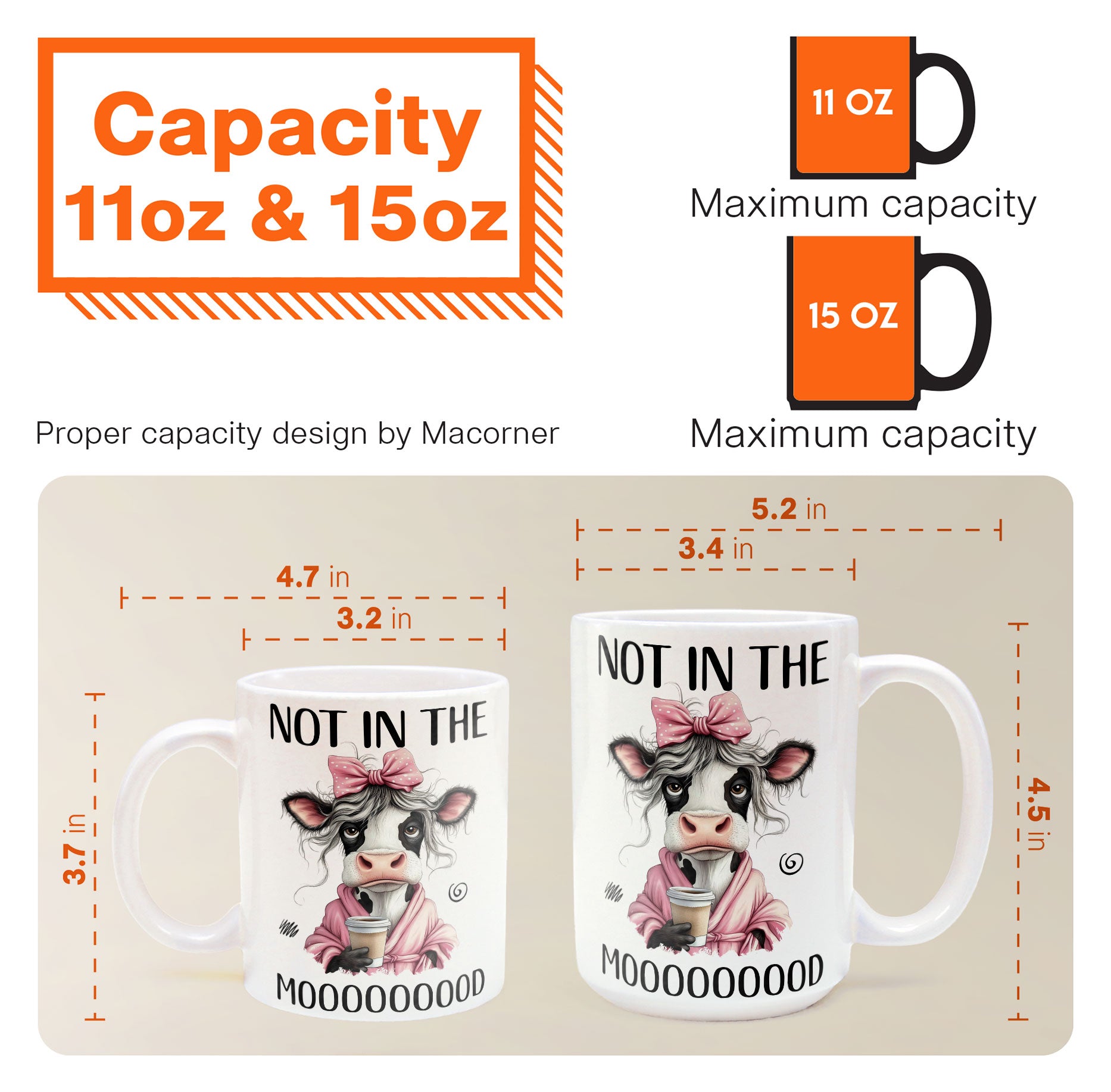 Funny Cow - Not In The Mood - Fun Gifts For Friends, Coworkers, Women - Personalized Mug - Image 7