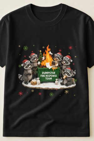 Funny Raccoon Dumpster On Fire Response Team Matching Shirt - Exchange Gift, White Elephant Gifts - Personalized Shirt