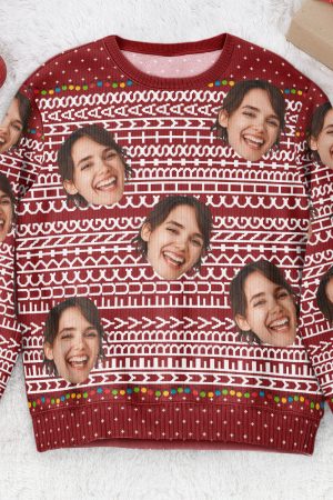 Hidden Swear Words Naughty Funny Ugly - Personalized Photo Ugly Sweater