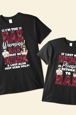 If Lost Or Drunk - Personalized Matching Couple Shirts