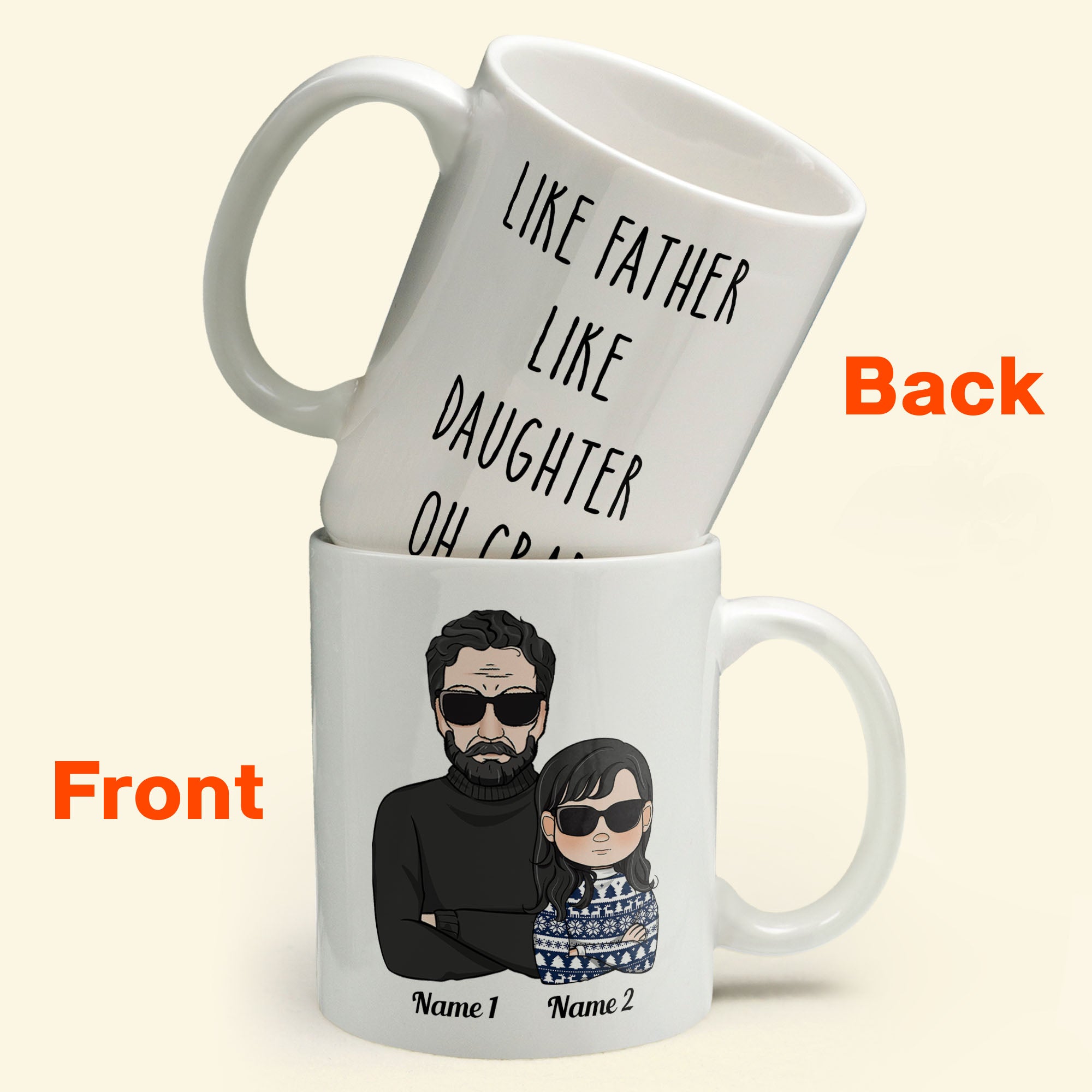 Like Father Like Daughter Oh Crap - Personalized Mug - Image 2