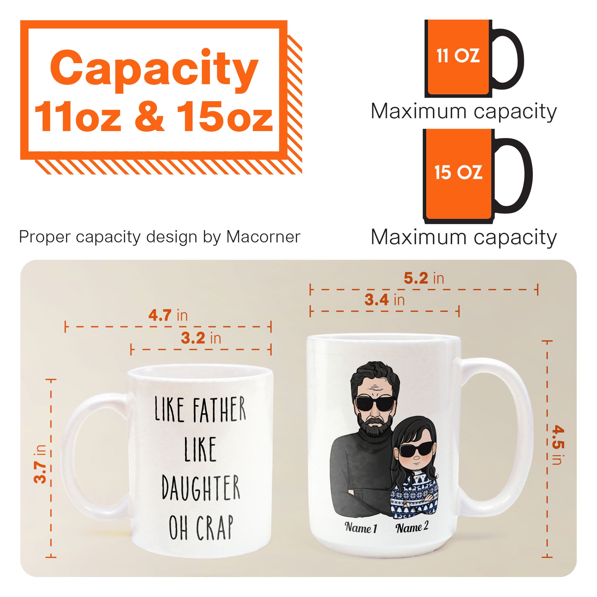 Like Father Like Daughter Oh Crap - Personalized Mug - Image 4