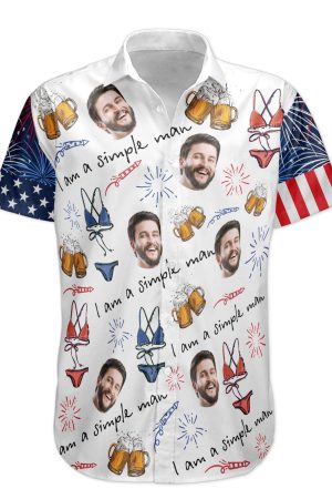 I Am A Simple Man - Personalized Photo Hawaiian Shirt
