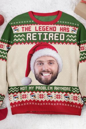 The Legend Has Retired - Personalized Photo Ugly Sweater