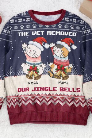 The Vet Removed My Jingle Bells - Personalized Ugly Sweater