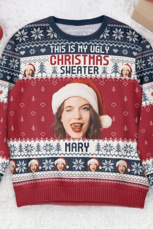 This Is My Ugly Christmas Sweater New Version - Personalized Photo Ugly Sweater