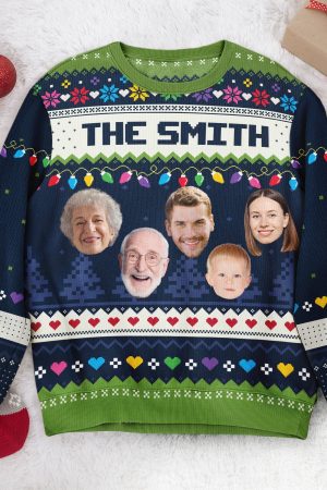 The Family - Personalized Photo Ugly Sweater