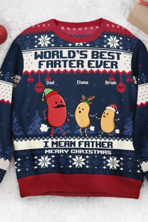 World's Best Farter Ever I Mean Father Christmas Ver - Personalized Ugly Sweater